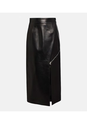 Alexander McQueen Leather midi skirt