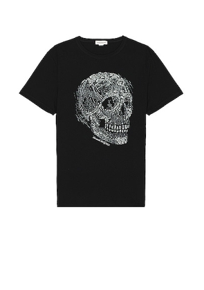 Alexander McQueen Crystal Skull Print T-shirt in Black & White - Black. Size M (also in S).