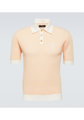 Amiri Waffle-knit cotton-blend polo shirt