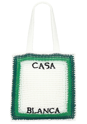Casablanca Cotton Crochet Bag in Green - Green. Size all.