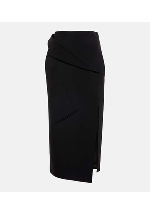 Alexander McQueen High-waist virgin wool midi skirt