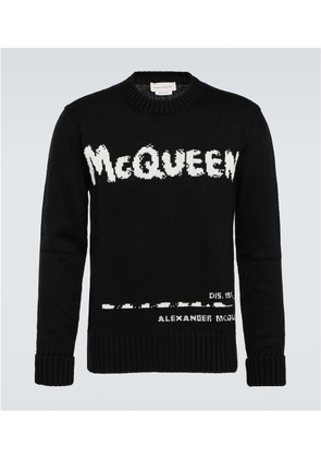 Alexander McQueen McQueen Graffiti intarsia cotton sweater