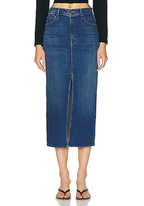 MOTHER The Reverse Pencil Pusher Skirt in Hue Are You? - Blue. Size 26 (also in 27, 28, 30).