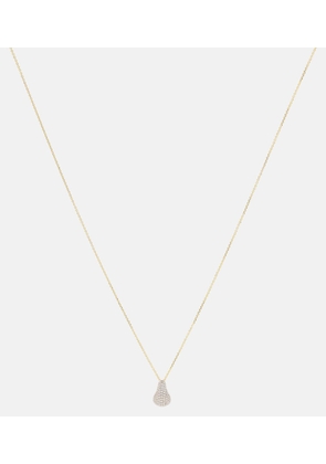 Stone and Strand Droplet 14kt gold pendant necklace with diamonds