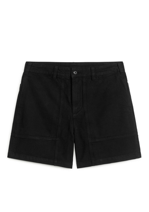 Cotton Utility Shorts - Black