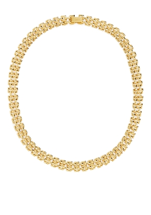Gold-Plated Chain Necklace - Brown