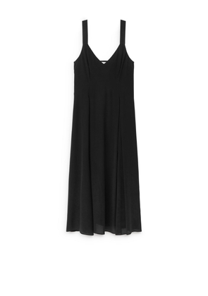 Midi Silk Dress - Black