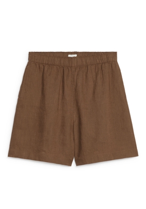 Relaxed Linen Shorts - Beige