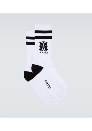 Amiri Logo ribbed-knit cotton socks