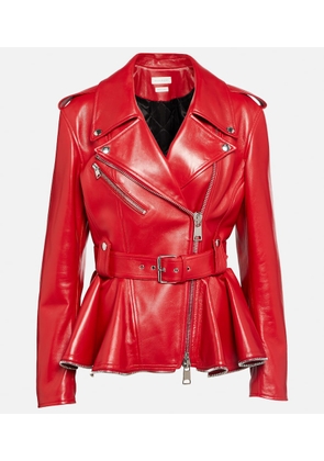 Alexander McQueen Peplum leather jacket