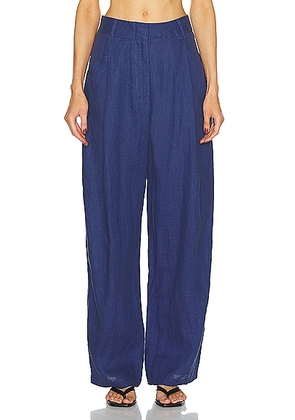 AEXAE High Rise Trouser in Navy - Navy. Size M (also in S, XS).