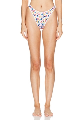 Heavy Manners Full Bikini Bottom in Coney Island - White. Size L (also in M, S, XL, XS).