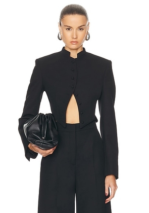 Stella McCartney Cropped Button Jacket in Black - Black. Size 38 (also in 40).