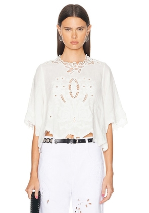 Isabel Marant Vera Blouse in White - White. Size 34 (also in 36).