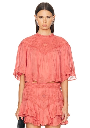 Isabel Marant Elodia Blouse in Shell Pink - Pink. Size 34 (also in 36, 38, 40, 42).