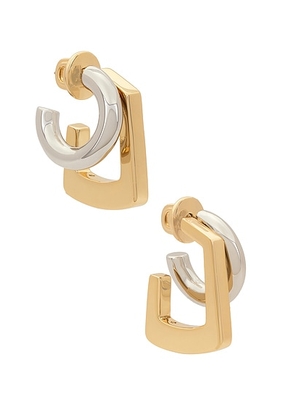 Demarson Tina Hoop Earrings in 12k Shiny Gold & Silver - Metallic Gold. Size all.