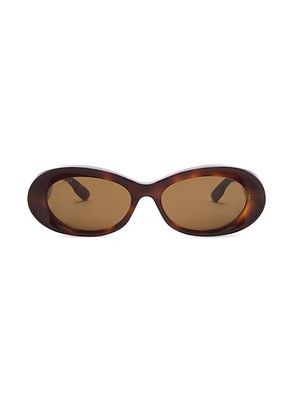 Gucci Oval Sunglasses in Havana - Brown. Size all.