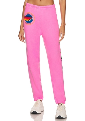 Aviator Nation Sweatpant in Pink. Size M, S, XL, XS.