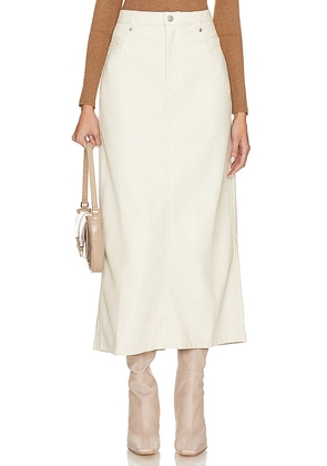 Free People x We The Free City Slicker Faux Leather Maxi Skirt in White. Size 10, 2, 6.
