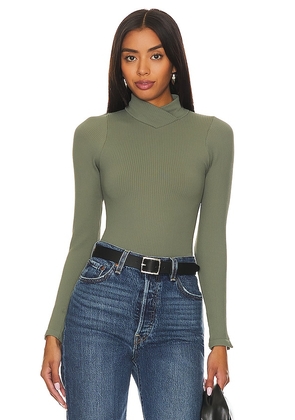 Free People x Intimately FP Xyz Recycled Turtleneck Bodysuit In Army in Army. Size M/L.