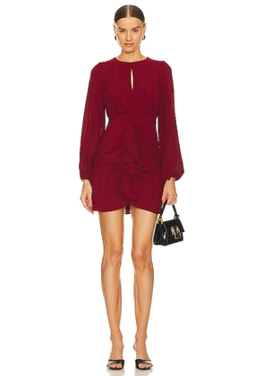 BCBGeneration Ruffle Front Mini Dress in Red. Size 14, 2, 4, 8.