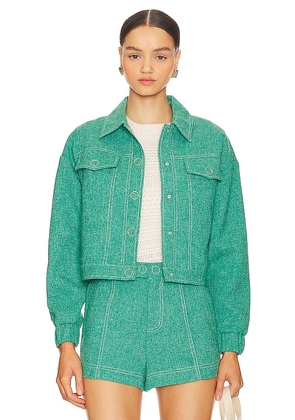 Central Park West Sammie Cropped Jacket in Green. Size XS.