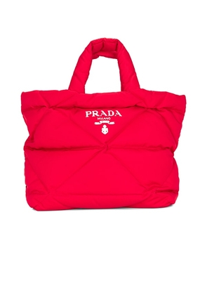 FWRD Renew Prada Padded Nylon Tote Bag in Red.