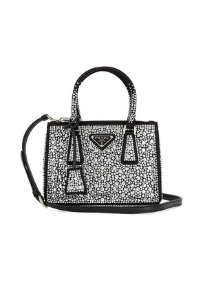FWRD Renew Prada Galleria Crystal Handbag in Black.