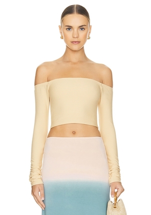 Indah Etoile Crop Top in Yellow. Size L, S, XS.