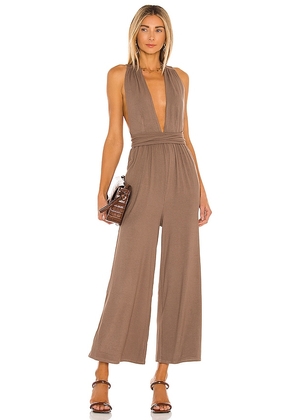 MAJORELLE Cody Jumpsuit in Taupe. Size M.