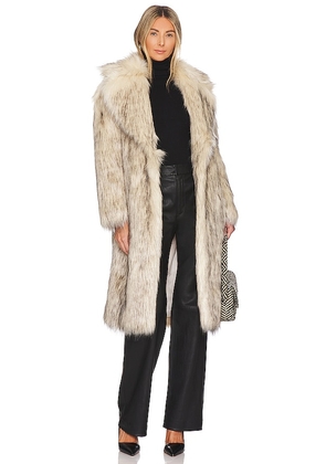 Jakke Katie Faux Fur Coat in Brown. Size XS.