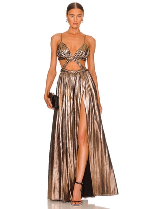 retrofete Jett Dress in Metallic Bronze. Size XS.