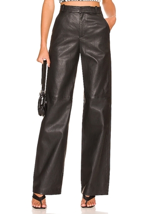 L'Academie Reece Leather Pant in Black. Size L, XL.