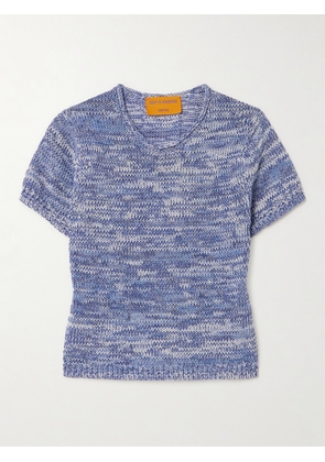 Guest In Residence - Cropped Cotton-blend T-shirt - Blue - x small,small,medium,large,x large