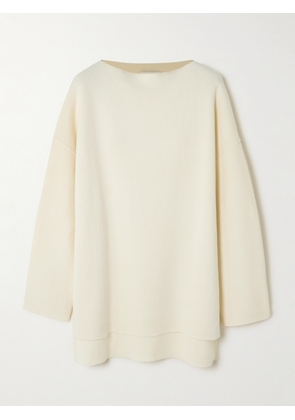 Lauren Manoogian - Oversized Pima Cotton Sweater - White - 1,2