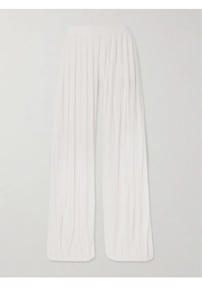 Loro Piana - Wide-leg Pleated Linen Pants - White - x small,small,medium,large,x large