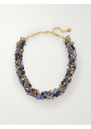 Carolina Herrera - Gold-tone, Bead And Crystal Necklace - Blue - One size