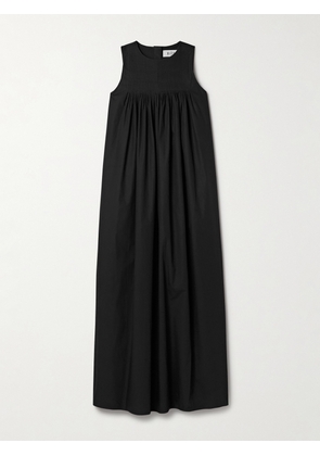 RÓHE - Pintucked Cotton-poplin Maxi Dress - Black - FR34,FR36,FR38,FR40,FR42,FR44