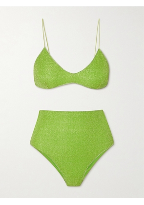 Oséree - Lumière Metallic Triangle Bikini - Green - small,medium,large,x large