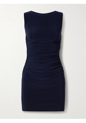 Norma Kamali - Pickleball Ruched Stretch-jersey Mini Dress - Blue - xx small,x small,small,medium,large,x large