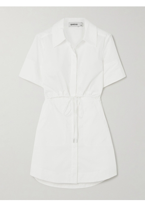 SIMKHAI - Marcy Tie-detailed Cutout Cotton-blend Poplin Mini Shirt Dress - White - US00,US0,US2,US4,US6,US8,US10,US12