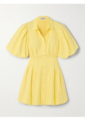 SIMKHAI - Cleo Pintucked Cotton-blend Poplin Mini Dress - Yellow - US00,US0,US2,US4,US6,US8,US10,US12