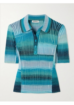 SIMKHAI - Devina Striped Ribbed-knit Top - Blue - x small,small,medium,large,x large