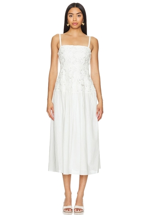 SIMKHAI Veronica Midi Dress in White. Size 0, 4.