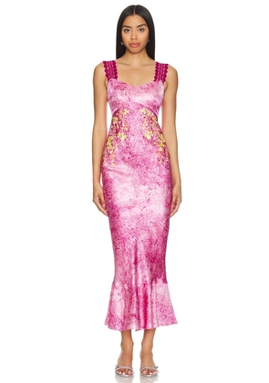 SALONI Mimi-C Dress in Pink. Size 0, 4.
