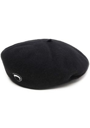 Marine Serre crescent-moon wool beret - Black