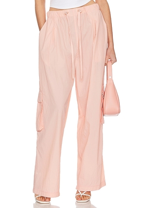 BLANKNYC High Rise Pull On Cargo in Peach. Size S.