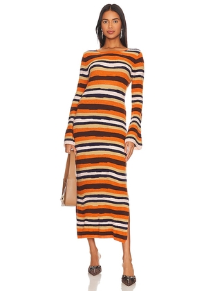 Callahan Luisa Midi Dress in Orange. Size XS.