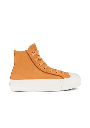 Converse Chuck Taylor All Star Lift Platform Sneaker in Orange. Size 9.