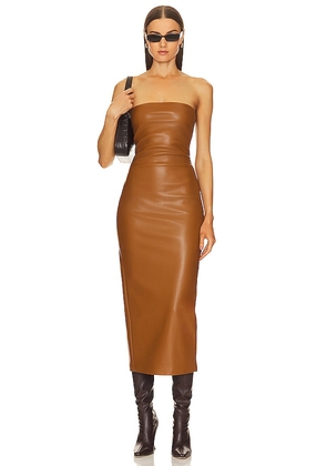 CULTNAKED Killa Faux Leather Dress in Chocolate. Size S, XL, XS, XXS.